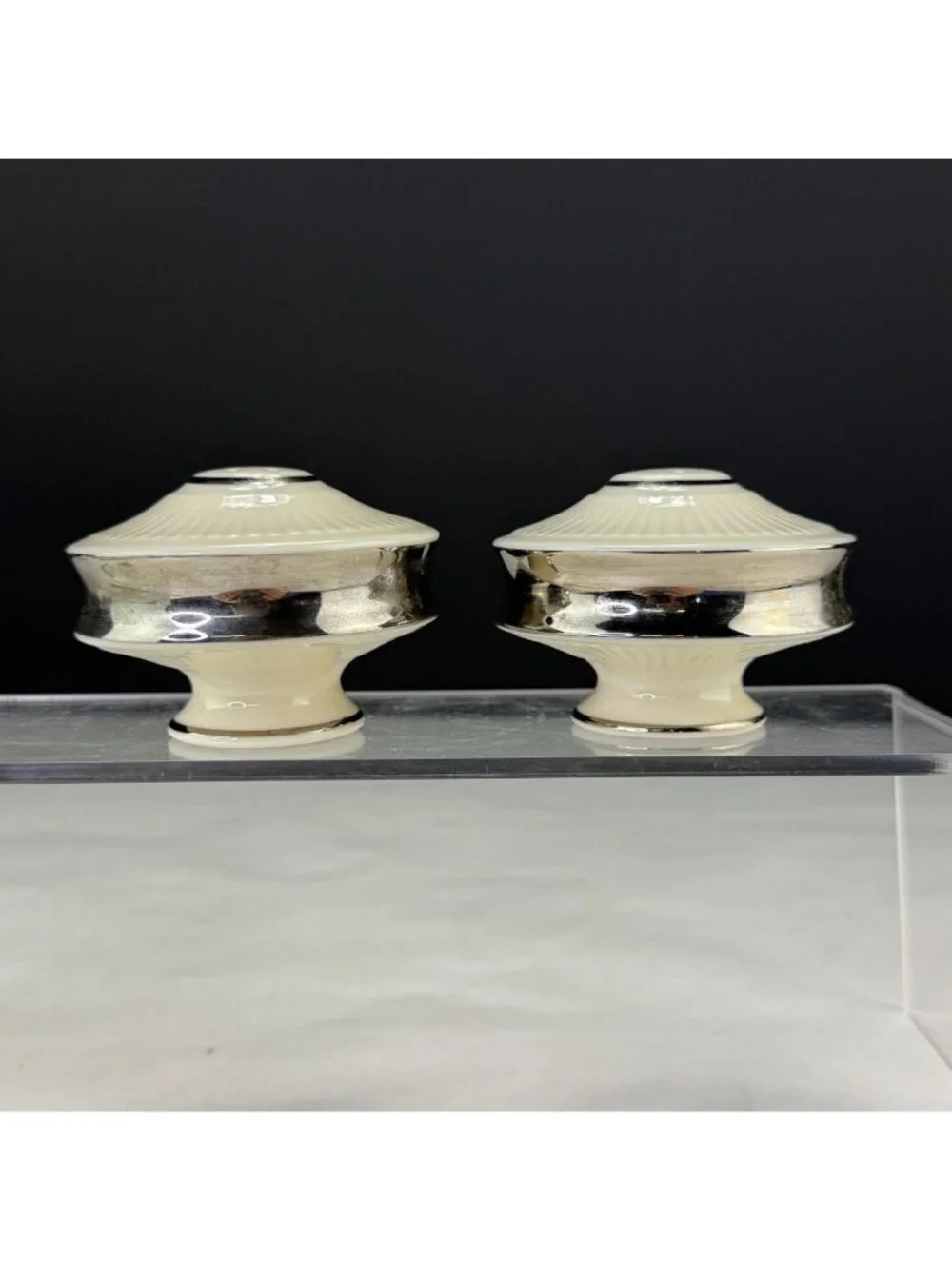 Vintage Lenox Celestial Platinum Salt and Pepper Shaker Set